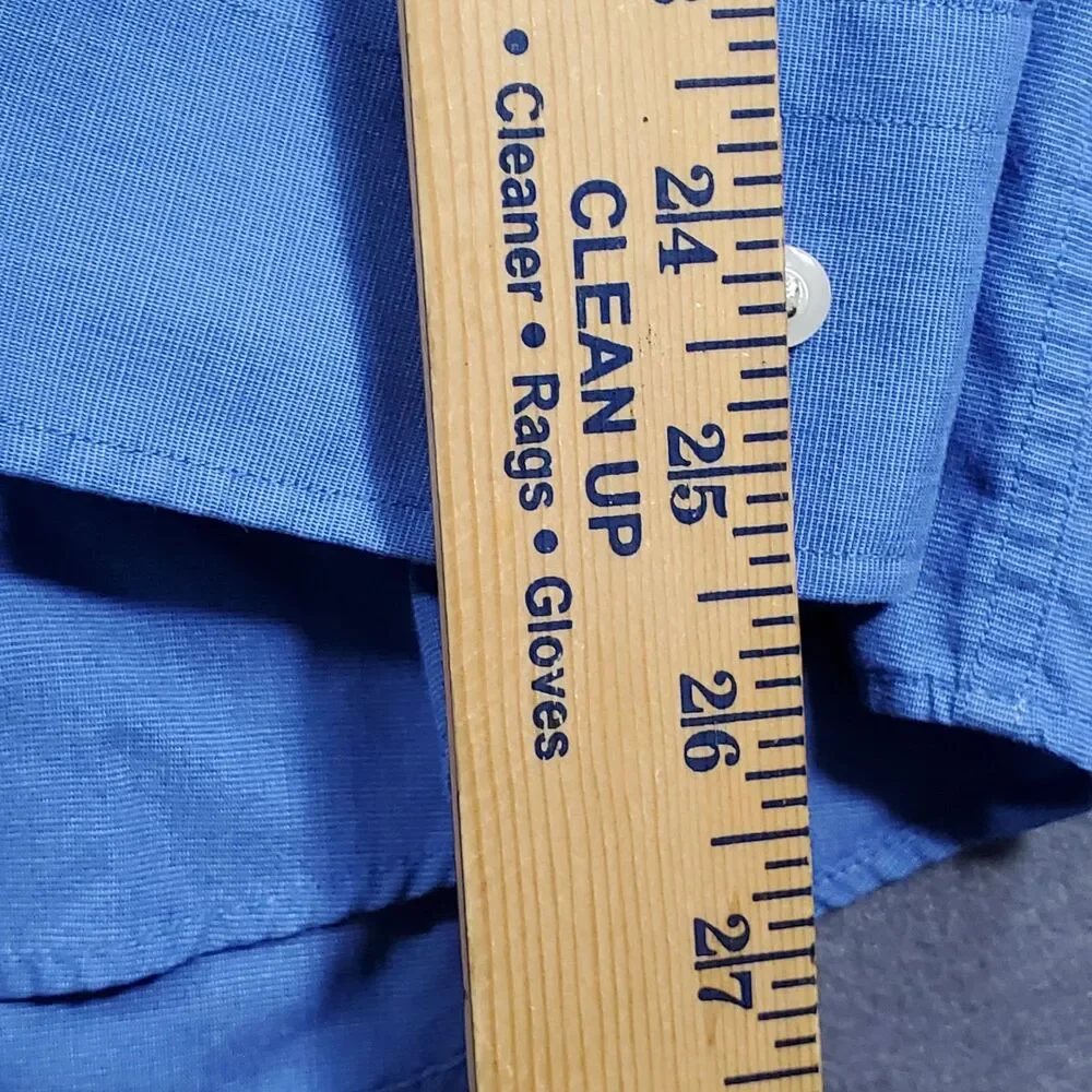Duck Head Mens Button Down Dress Shirt Size 2XL Blue Embroidered Logo